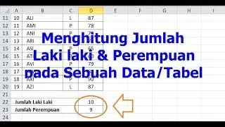 Cara Menghitung Jumlah Laki Laki dan Perempuan pada Sebuah Tabel