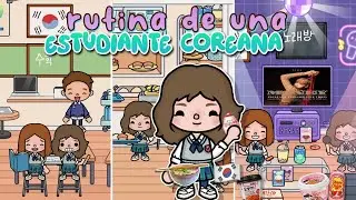 RUTINA DE UNA ESTUDIANTE COREANA🇰🇷📚|| KARAOKE🎤🍜|| #tocaboca #corea #estudiantes #aesthetic #rutina 🍙