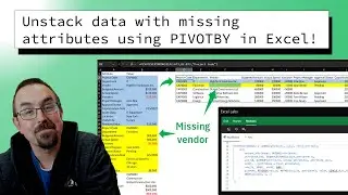 Unstack data with missing attributes using PIVOTBY in Excel!