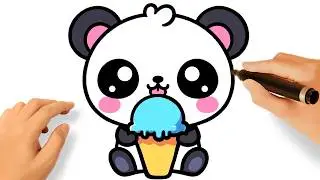 HOW TO DRAW A CUTE KAWAII PANDA EASY 🐼