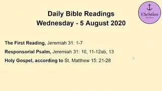 Bible Readings for 5 August 2020