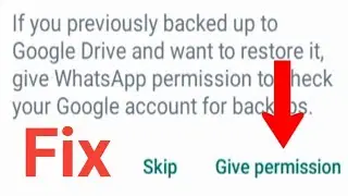 if you previously backed up to Google drive and want to restore it give Whatsapp permission to check