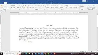 How to Drop Cap in MS Word