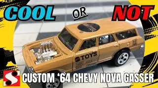 COOL or NOT Custom Hot Wheels '64 Chevy Nova Gasser by Piranha Customz Mattel Livery #shorts