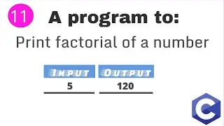 Print factorial of a number in C programming #11