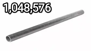 Metal pipe for 1,048,576 times