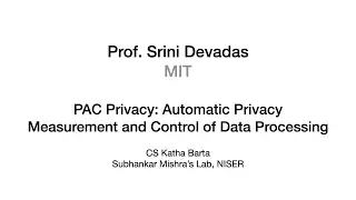 CS Katha Barta | Prof  Srini Devadas, MIT