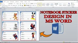 How to make note book sticker in ms word || Sticker design in ms word || sticker design in ms word