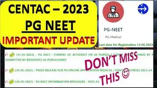 CENTAC 2023-24 PG NEET NEW | PG NEET 2023-24 ONLINE APPLICATION UPDATE | PG NEET MEDICAL & DENTAL