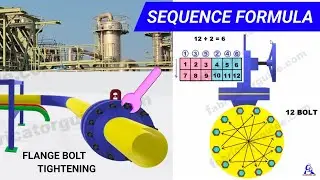 Pipe flange bolt tightening sequence formula | 12 bolt flange tightening sequence number calculation