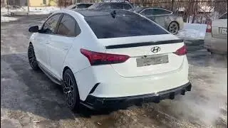 Сделали выхлоп немного тише чем было ранее,в живую сок !) Hyundai Solaris2