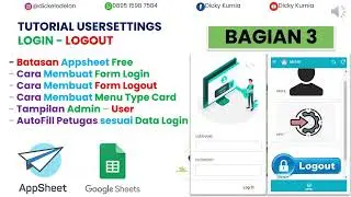 Appsheet - Cara membuat Form Login - Usersettings (Login - Logout) Bagian 3