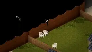 when you climb a tall fence - Project Zomboid