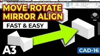 How to use move rotate mirror and align in AutoCAD ( BISAYA TUTORIAL )