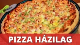 Zöldséges, vastag tésztás pizza házilag recept videó (Homemade Pizza)