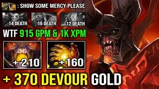 WTF +370 Devour Gold Crazy Offlane Doom | Super Tank 915 GPM & 1000 XPM with Imba HP Regen Dota 2