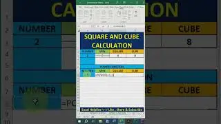 Power function in excel to calculate square and cube value #excelbangla #learnexcel #exceltips