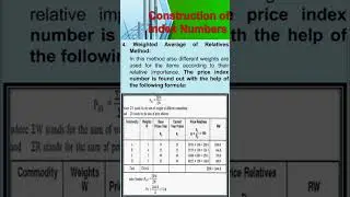 B. Statistics/Weighted Average of Relatives Method to calculate Index Numbers