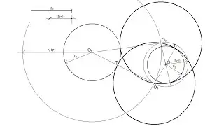 How to Draw the External & Internal Tangent Circles with a given radius to 2 Given Circles
