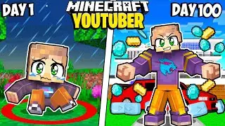 I Survived 100 Days as a YOUTUBER in Minecraft