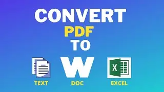 How To Convert  PDF to text | PDf To doc | PDF to excel