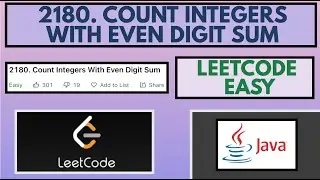 Leetcode | 2180. Count Integers with Even Digit Sum | Easy | Java Solution