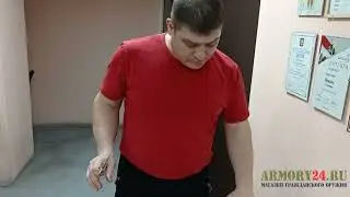 0 525 Нож Финка НКВД, булат, рукоять рог, желтая проставка, мельхиор