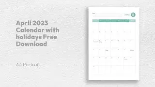 April 2023 Calendar with holidays Free Download