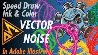 Speed Draw, Ink & Color in Adobe Illustrator, Vector Noise Ball