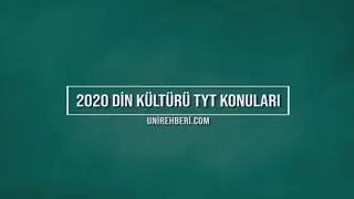 2020 TYT Din Kültürü Konuları ve Soru Dağılımları (ÖSYM - MEB)
