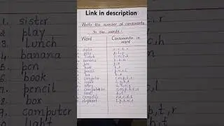 Write the number of consonants in the words