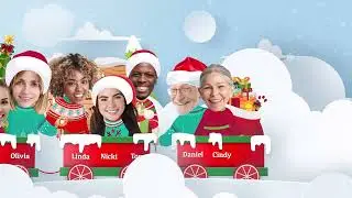 Corporate Employee Christmas Video Greeting Card, Business Christmas Train Funny Animated Video