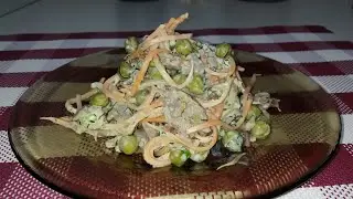 Сытный САЛАТ с  КУРИНОЙ печенью! Отлично к ужину и к праздничному столу!