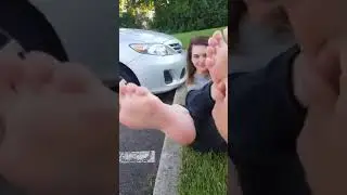 Tickling Cute Girl’s Feet at the Park Challenge!