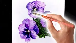 Как нарисовать цветок. Анютины глазки.