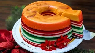 ¡¡GELAFLAN NAVIDEÑO!! 🎄Gelatina + Flan 🎄 2 Recetas en 1 Solo Postre ¡¡Sin horno!! Paso a Paso