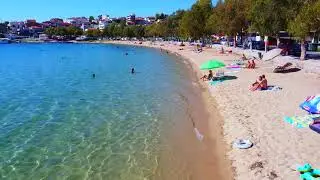 Gradska plaža u Neos Marmarasu, snimak iz drona, 12.09.2022