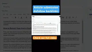 article submission | how to do article submission in SEO 