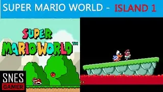 Super Mario World - Island 1 (Mario has defeated the demented Iggy Coopa in castle).