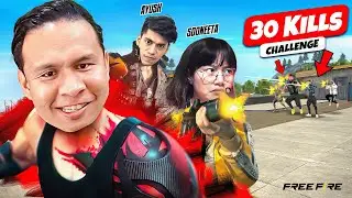 30 Kills Challenge Done ✔️ with Sooneeta & UG Ayush भाई 😱 Free Fire Max