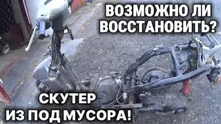 ДУМАЮ ВОССТАНОВИТЬ СКУТЕР / HONDA ИЗ ПОД ГОРЫ МУСОРА В ГАРАЖЕ