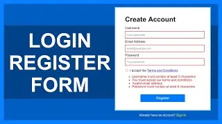 Login and Registration Form Using HTML, CSS, and JavaScript
