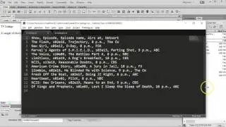 Import CSV data into a Dreamweaver Table