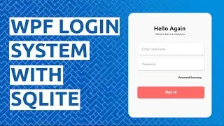 WPF Login system with SQLite using C#