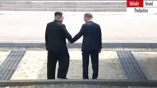 North Korean Kim shakes hand with Moon on South Korean Soil
