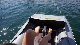 Надувной катамаран на педальном приводе | Inflatable pedal catamaran BOATHOUSE