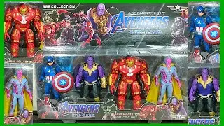 4 Bonecos Vingadores Ultimato - Thanos,Capitão América,Visão,HulkBuster - Marvel Avengers EndGame