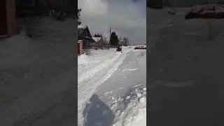 Самодельный трактор 2 чистим снег
