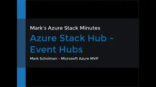 Azure Stack Hub - Event Hubs (Installation)