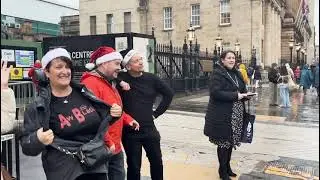 Sing in the City Aw Blacks with Hanley and the Baird flashmob for Scottish Rugby on Edinburgh Trams